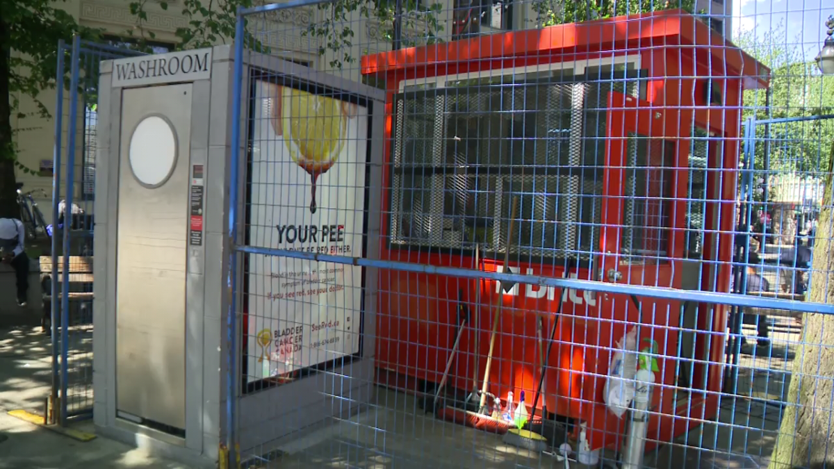 One of two public toilets in Vancouver's Downtown Eastside at risk of closure due to lack of funding.