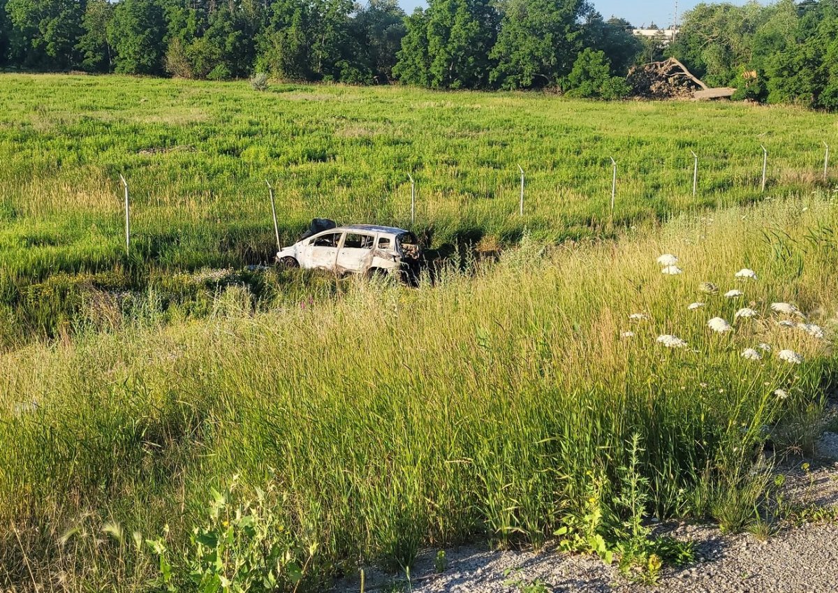 A vehicle driven by a 14-year-old ended up in the ditch off Highway 401 in Mississauga, police say.