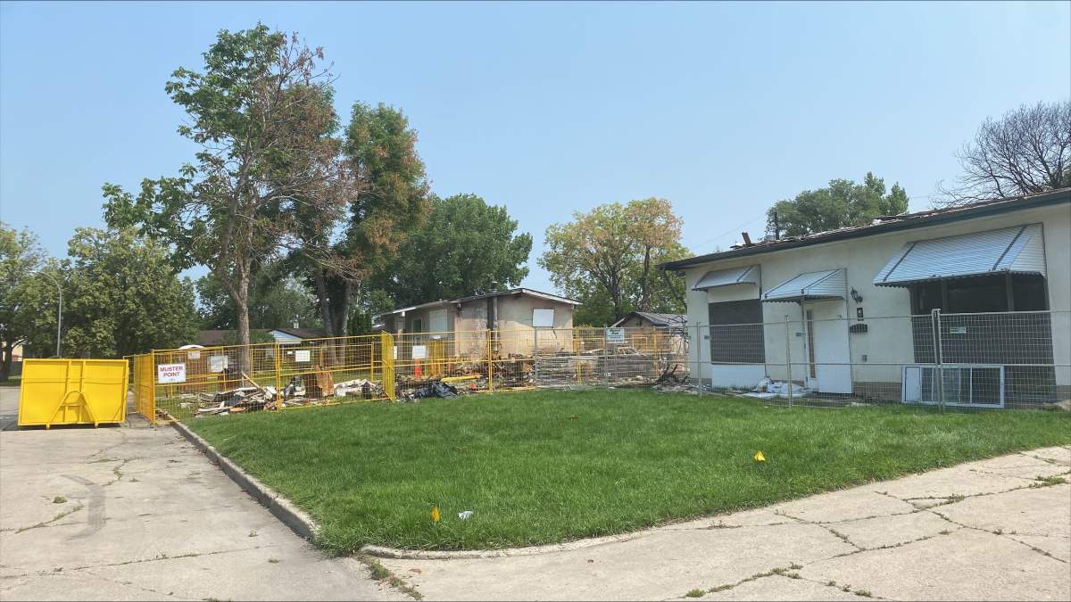 The remains of a home that exploded in Winnipeg on June 26th