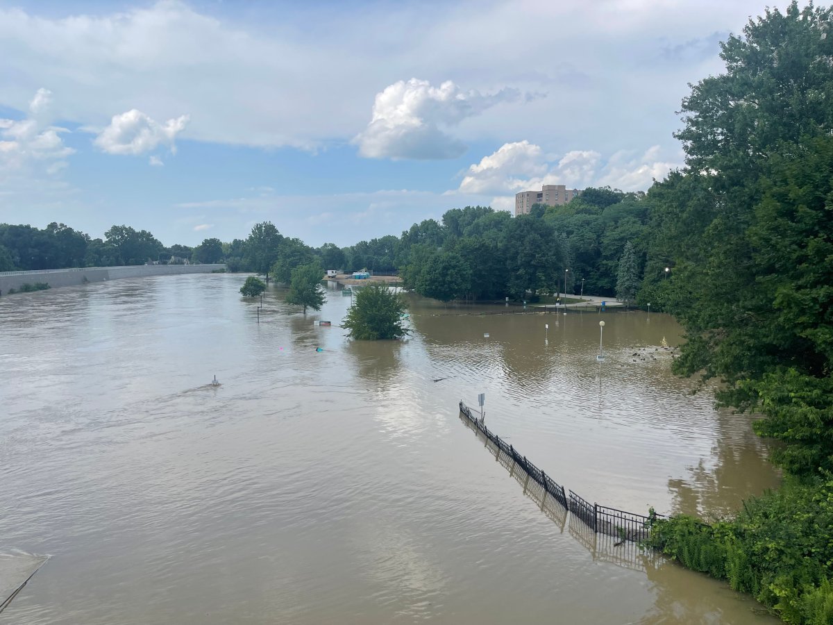 London, Ont.'s Harris Park flooded after a record-breaking rainfall at the start of the week. The city is asking residents to avoided flooded areas.