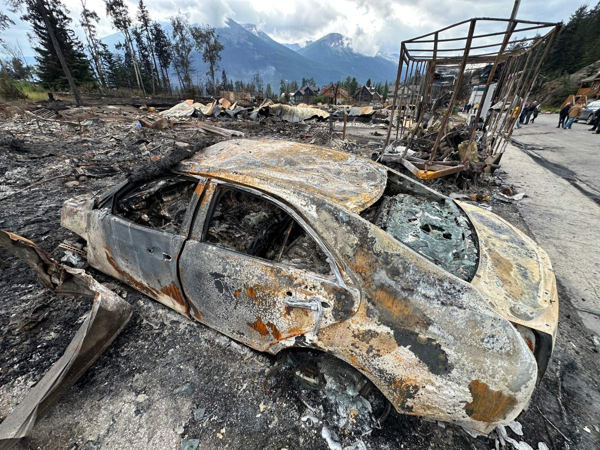 Wildfire damage in Jasper, Alta. on Friday, July 26, 2024.