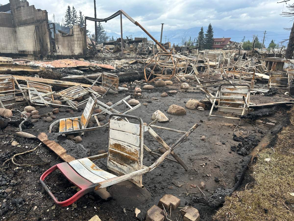 Wildfire damage in Jasper, Alta. on Friday, July 26, 2024.