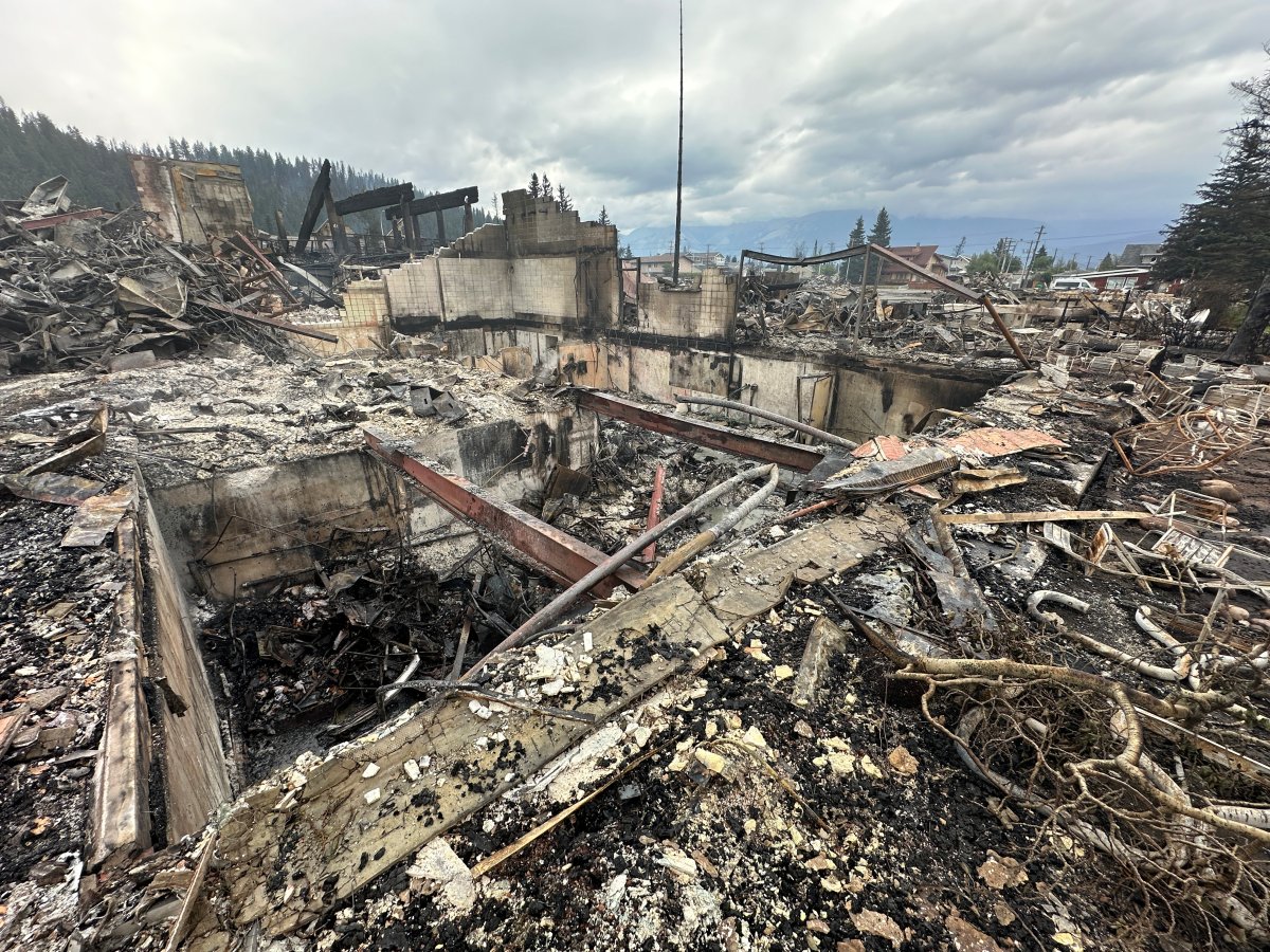 Wildfire damage in Jasper, Alta. on Friday, July 26, 2024.