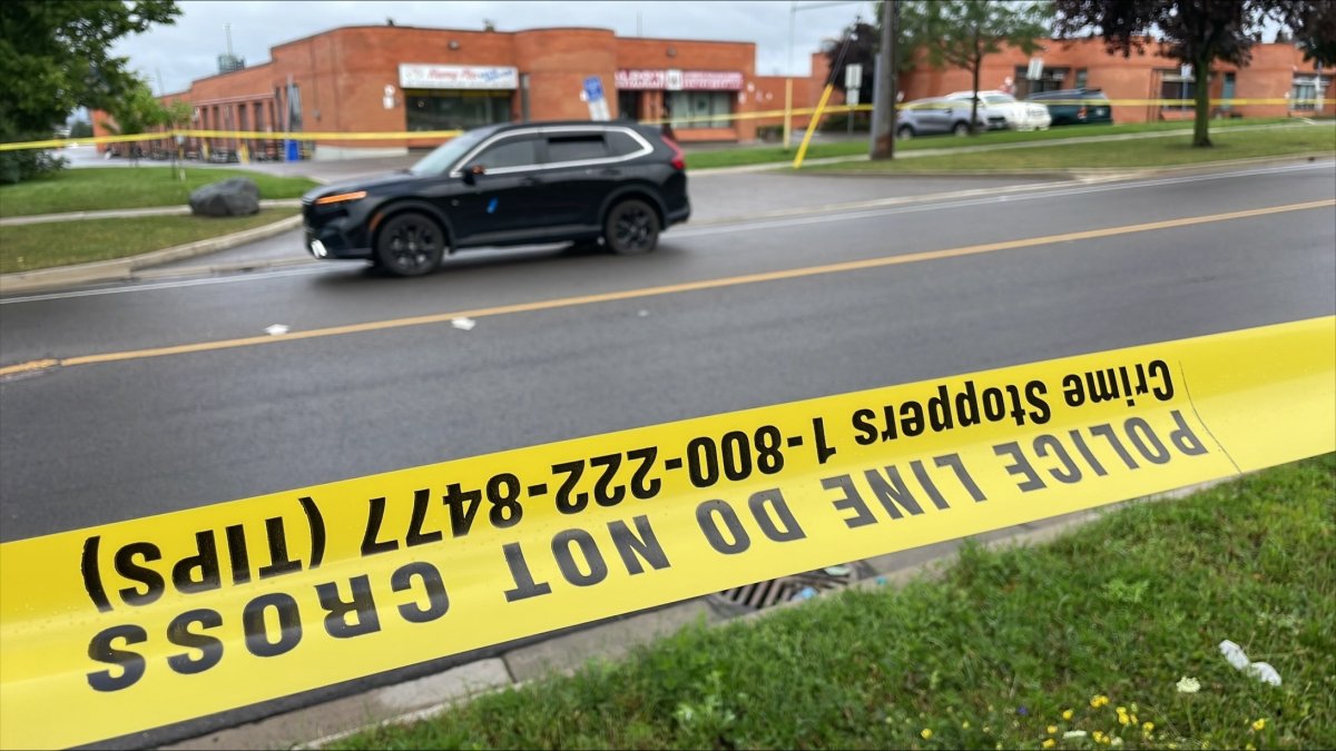 Scene taped off after a shooting in Toronto on July 11, 2024.