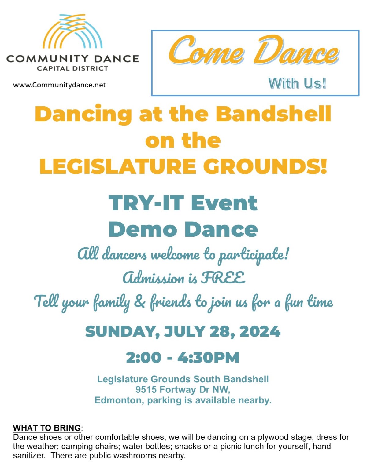 COME DANCE WITH US at the Legislature Bandshell!! - image