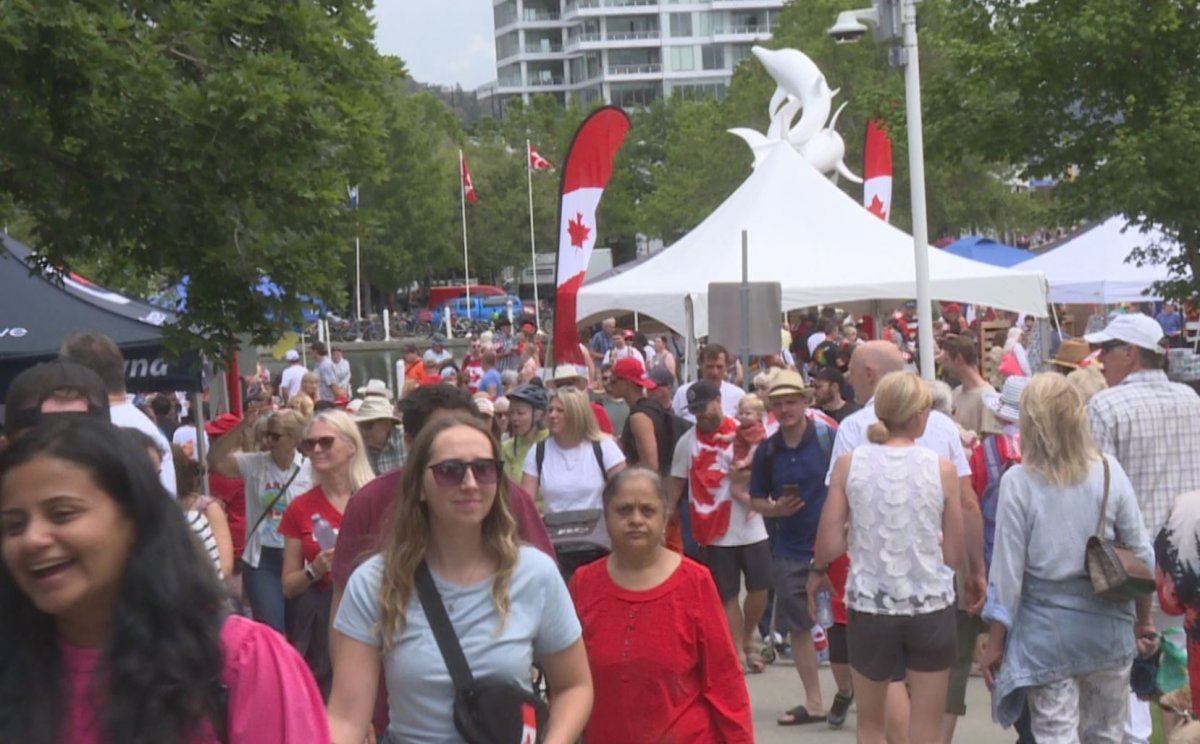 FILE. A snapshot of some of the people who crowded downtown Kelowna on Monday to attend Canada Day festivities.