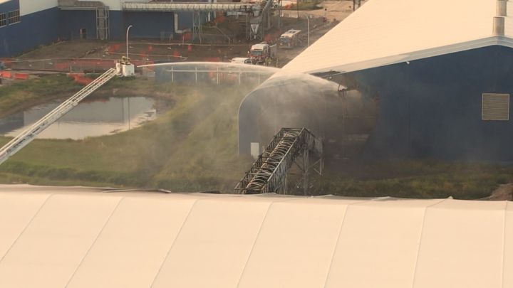 Fire investigators are looking into what sparked a fire at a compost facility in Calgary's Shepard Landfill site on Monday night.