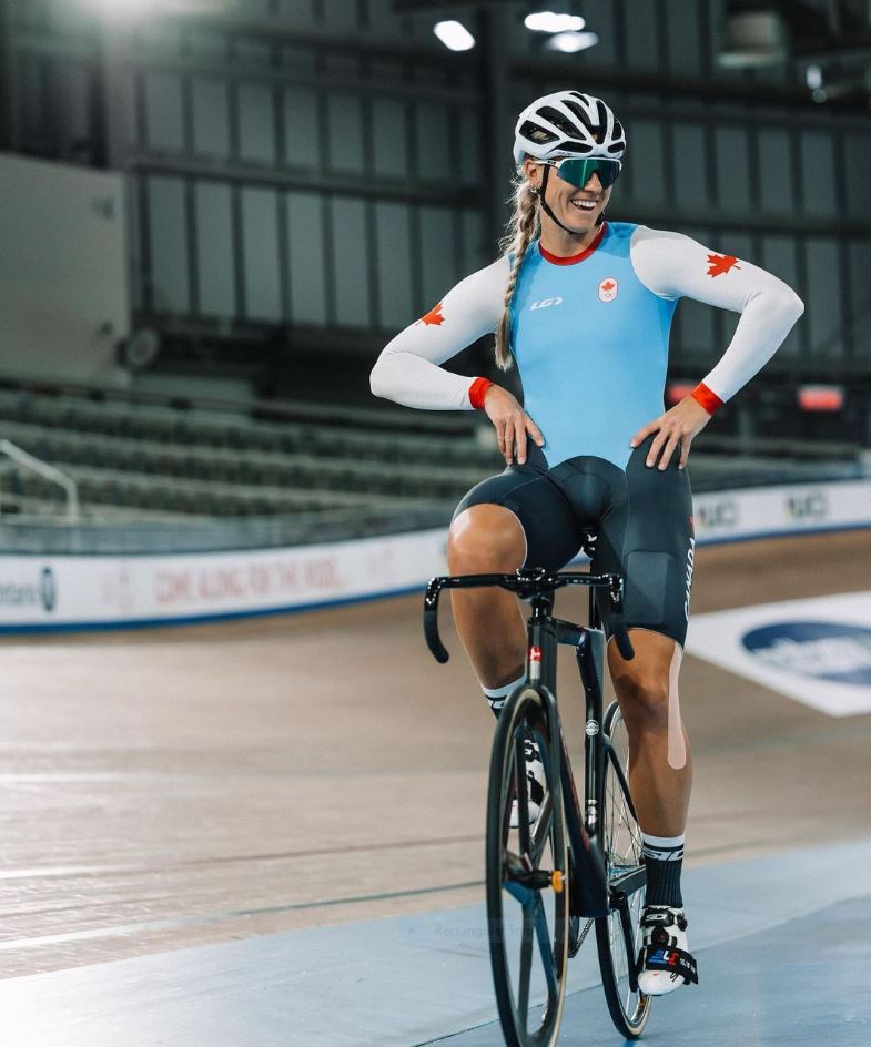 Photo of Kelsey Mitchell training for Paris Olympics 2024