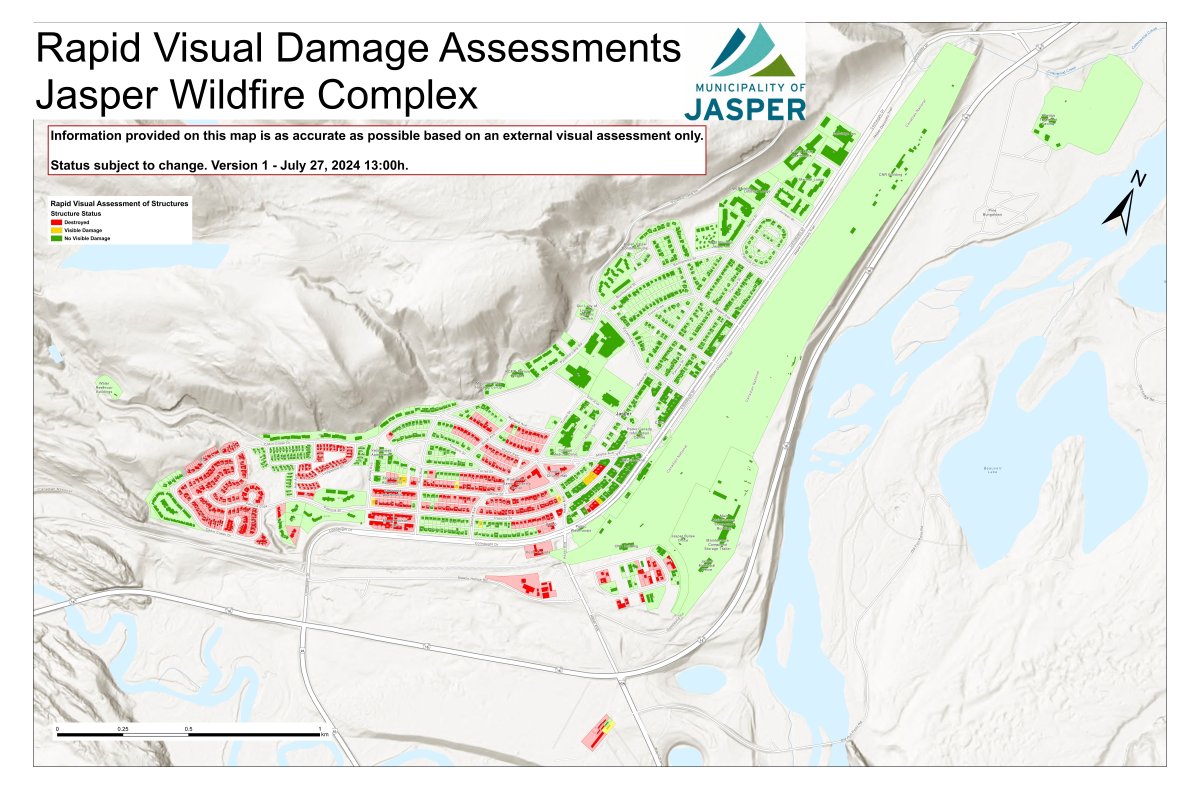 Jasper damage map released as park’s largest wildfire in 100 years rages - image