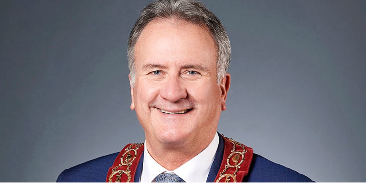 An undated photo of Brantford, Ont. Mayor Kevin Davis. Davis said he is stepping down from his post to take on 'a once-in-a-career' post with the Licence Appeal Tribunal.