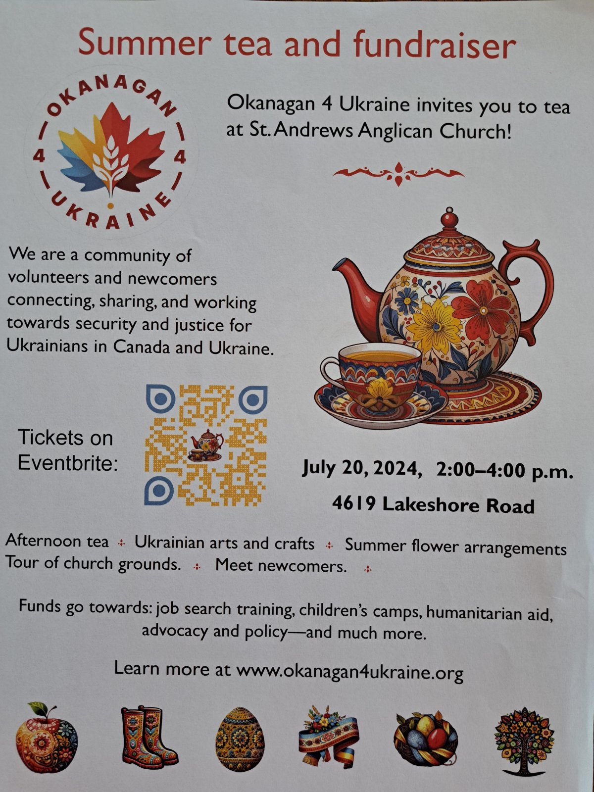 Okanagan 4 Ukraine: Summer tea fundraiser - image