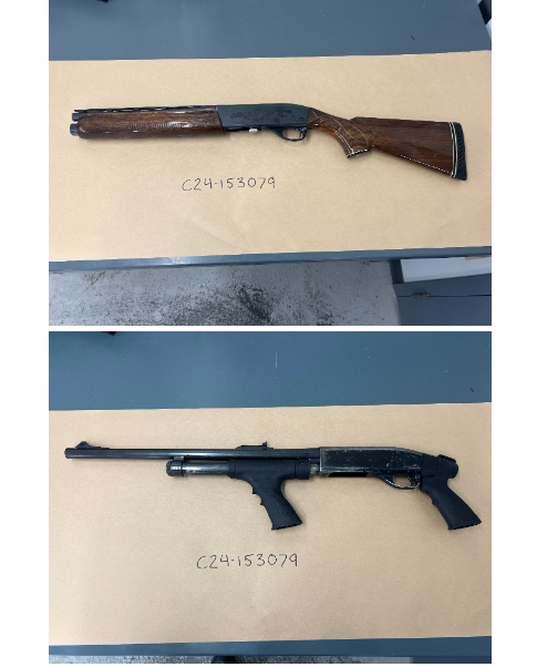 Photo of guns seized by Winnipeg police after an incident on July 4, 2024.