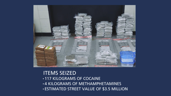 The drugs allegedly seized by police.