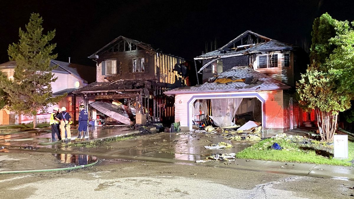 Edmonton Fire Rescue Services said crews were called to a blaze in the area of 41st Street and 37th Avenue just before midnight on July 7, 2024.