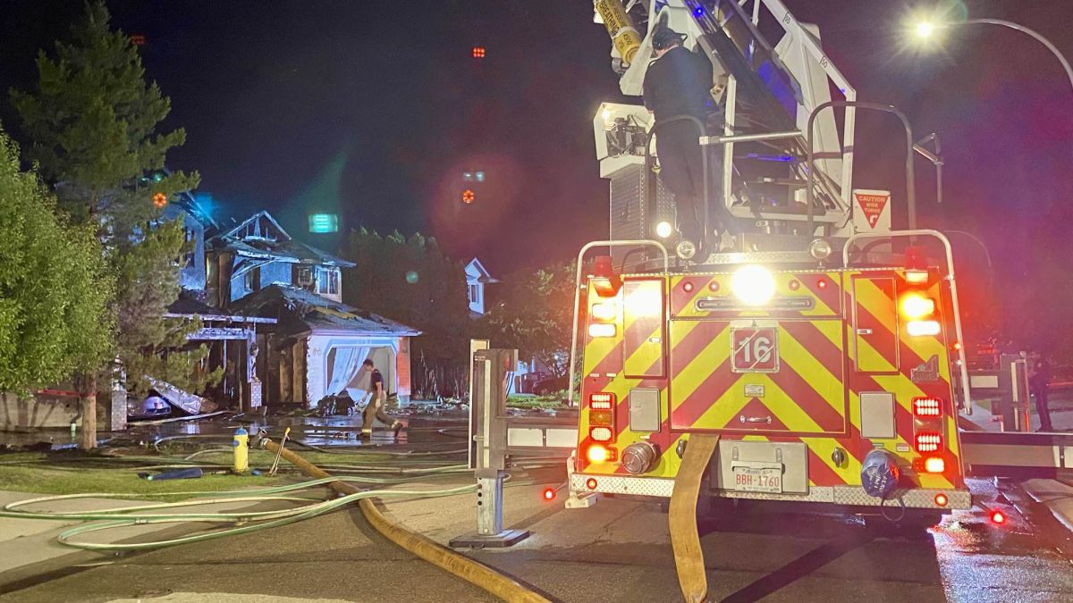 Edmonton Fire Rescue Services said crews were called to a blaze in the area of 41st Street and 37th Avenue just before midnight on July 7, 2024.
