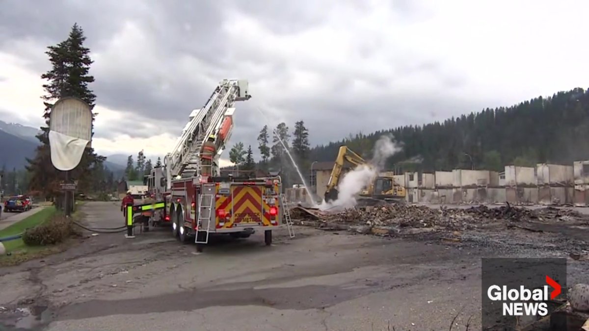 The remains of The Maligne Lodge in Jasper, Alta on Friday, July 26, 2024.