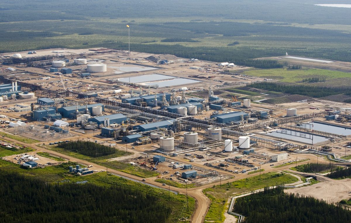 The Suncor Firebag oil sands facility seen from a helicopter near Fort McMurray, Alta., on July 10, 2012.