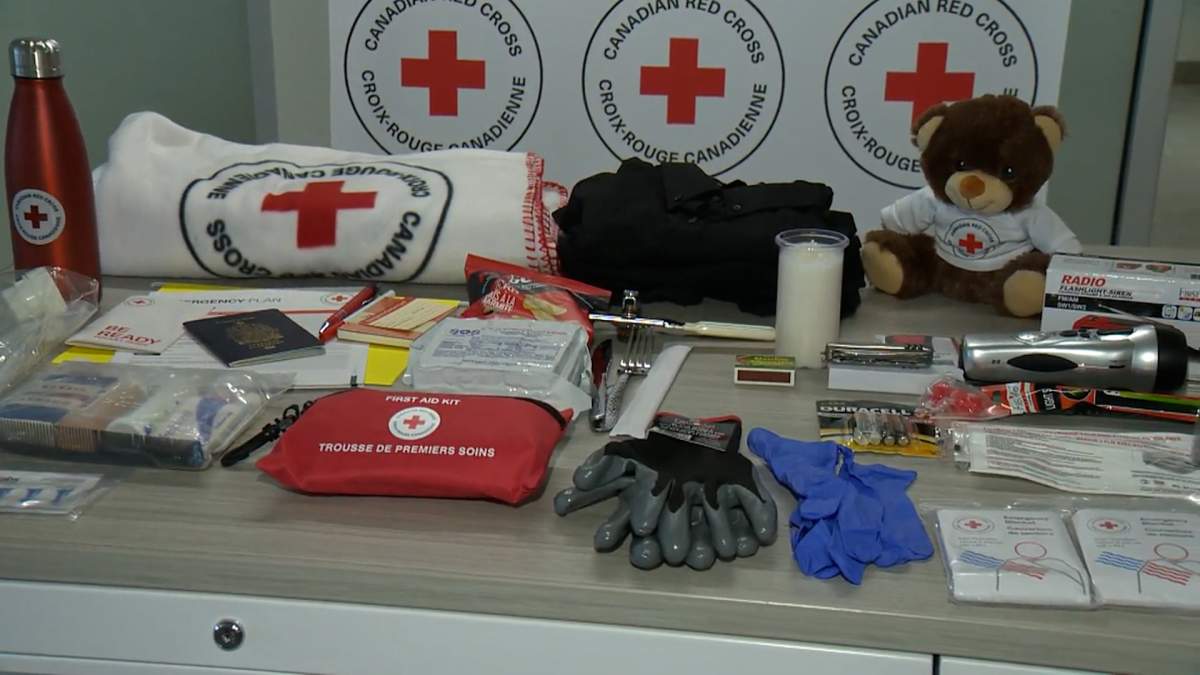 A Red Cross emergency kit.