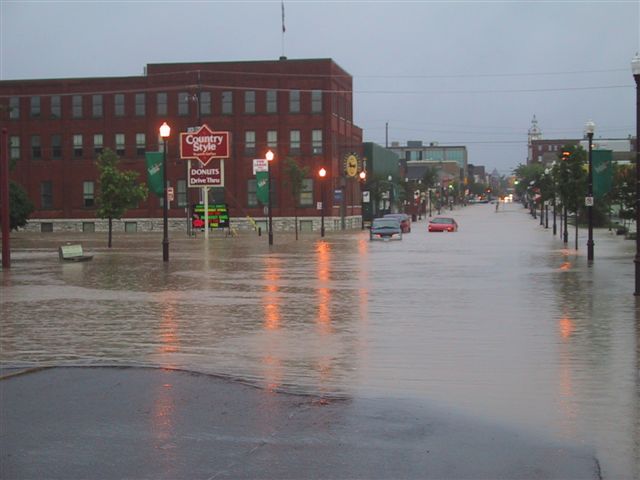 George Street at Dalhousie Street were among areas flooded on July 15, 2004.