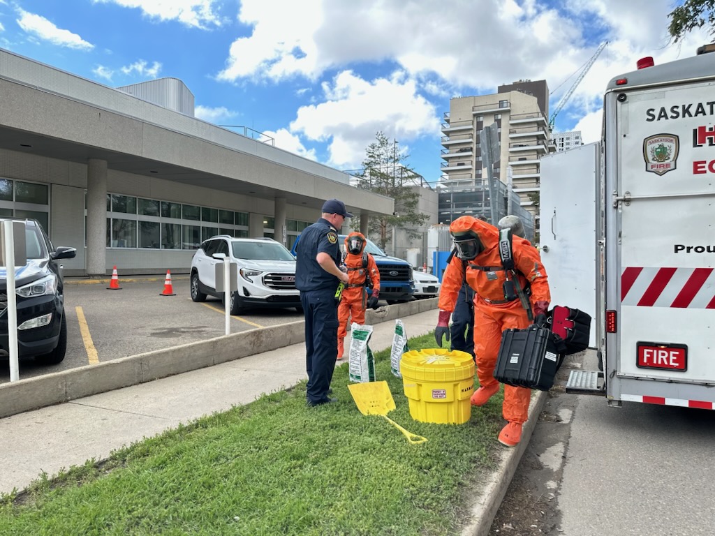 According to the city, the machine was able to be turned off and the chemical, Rapicide, was removed in an overpack barrel and taken to another outside to be disposed of.