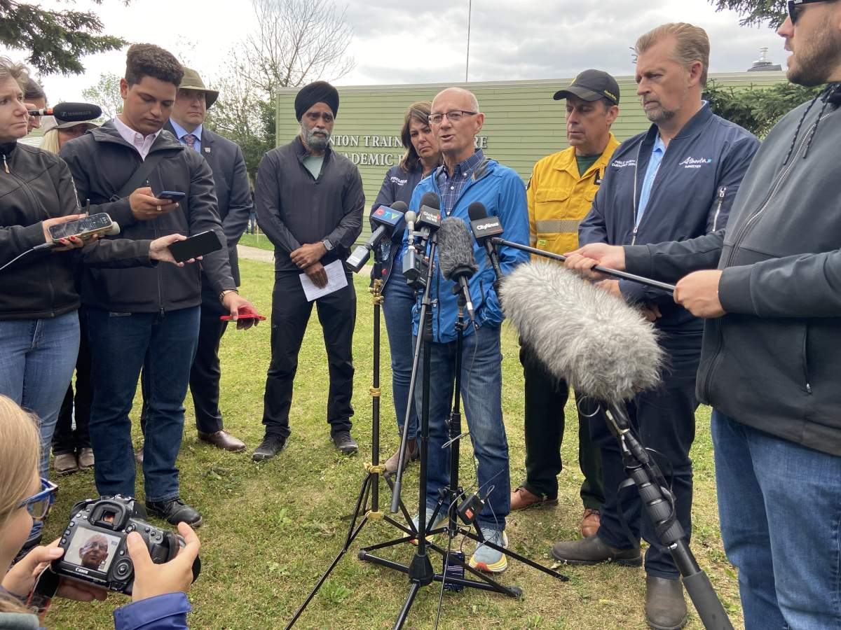 Jasper Mayor Richard Ireland speaks at a media availability regarding the Jasper wildfire Friday, July 26, 2024.