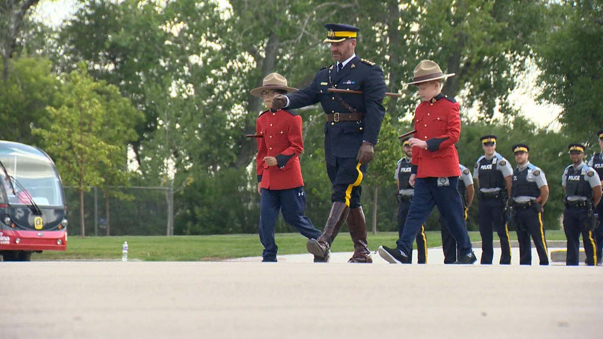 2 kids get to act as Regina RCMP commanding officers through Kids with Cancer Society