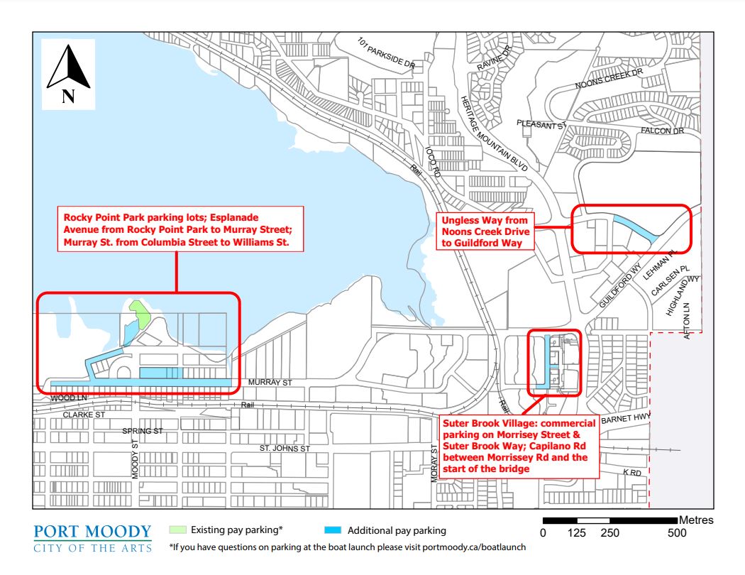 Port Moody introducing pay parking in 5 areas including Rocky Point Park