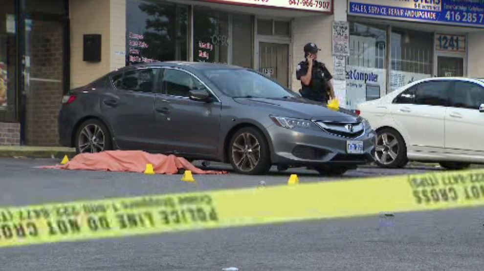 Police investigating a quadruple shooting in Toronto on July 24, 2024.