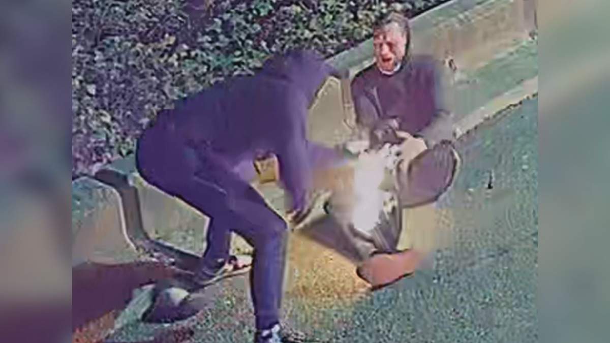 Police released an image of the suspect on fire.