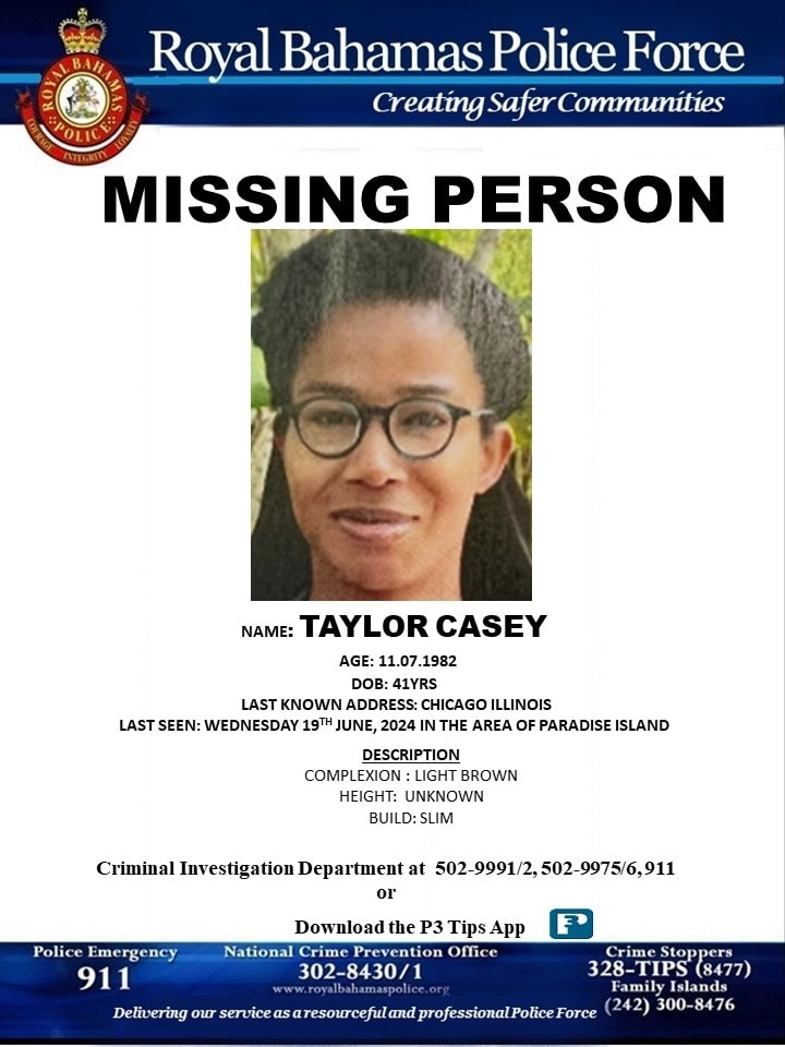 A missing persons flyer for Taylor Casey.