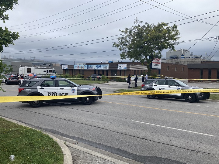 The scene of the shooting in the Signet Drive and Steeles Avenue West area on Wednesday.