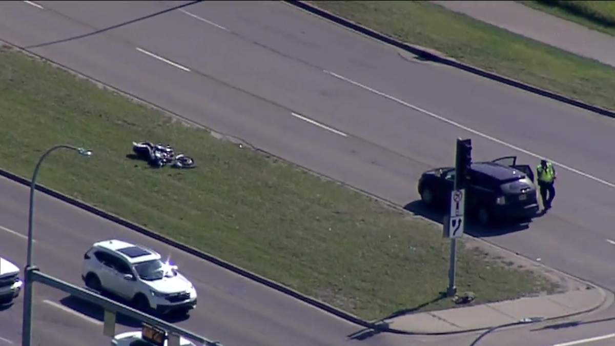 Edmonton police responded to a two-vehicle collision on Friday near the Whitemud eastbound approaching the 17th Street exit ramp.