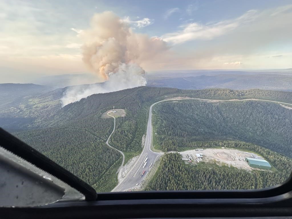 An aerial view of a wildfire burning on Steamboat Mountain is shown in a July 17, 2024 BC Wildfire Service handout photo. THE CANADIAN PRESS/HO-BC Wildfire Service **MANDATORY CREDIT**.