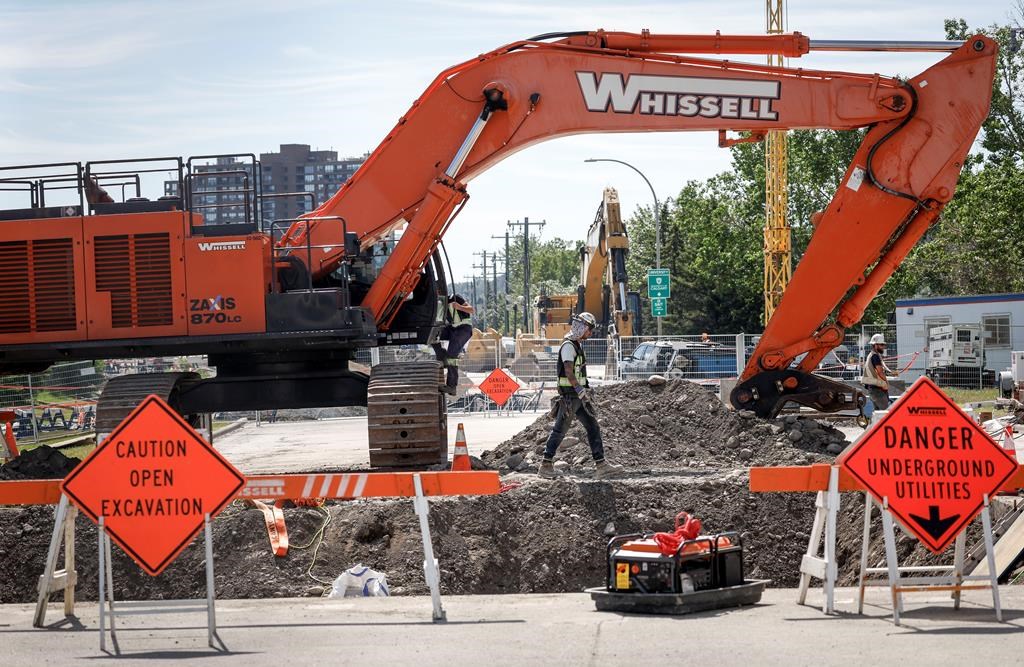 Crews continue to work to repair a major water main break and five other weak spots in Calgary, Saturday, June 22, 2024. The condition of infrastructure across the country is dire and action needs to be taken now to prevent the kind of massive water main break that continues to plague Alberta's biggest city, says the president of the Federation of Canadian Municipalities.