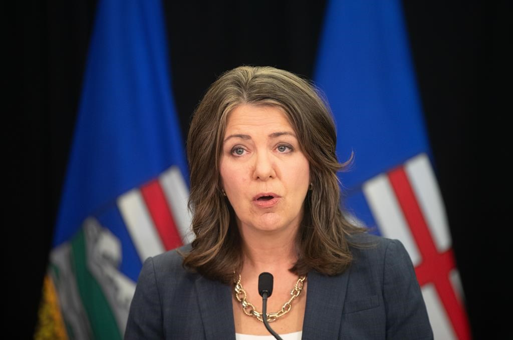 Premier Danielle Smith is defending recent policy announcements at private