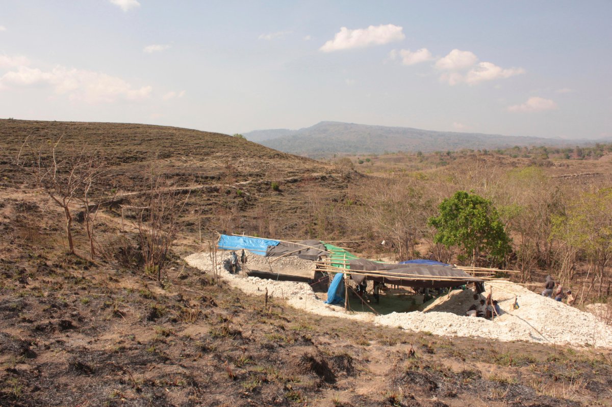 This photo provided by Gerrit van den Bergh shows the Mata Menge excavation site on the Indonesia island of Flores on Oct. 15, 2014 where the hobbit ancestor fossils were uncovered.