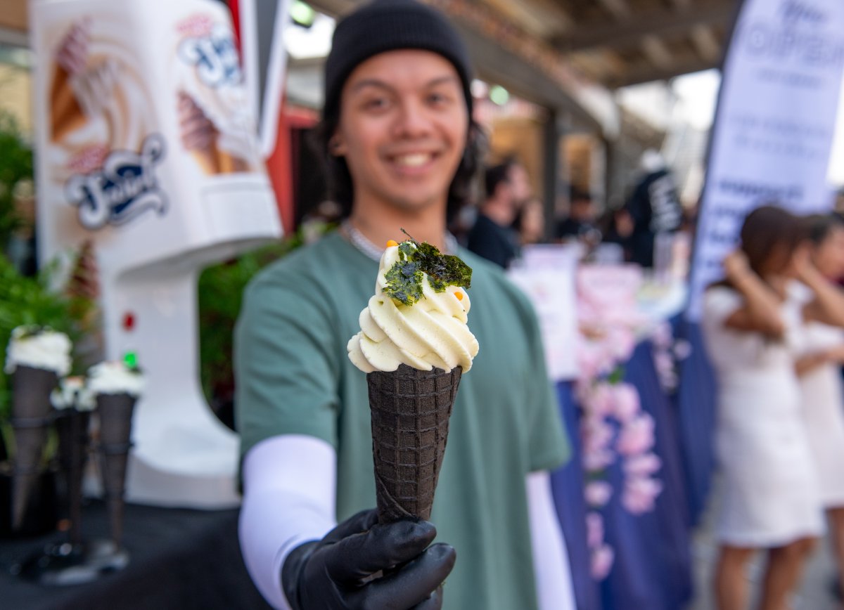 Wasabi ice cream is pictured on media preview day at the Canadian National Exhibition in Toronto on Wednesday, Aug. 14, 2024.