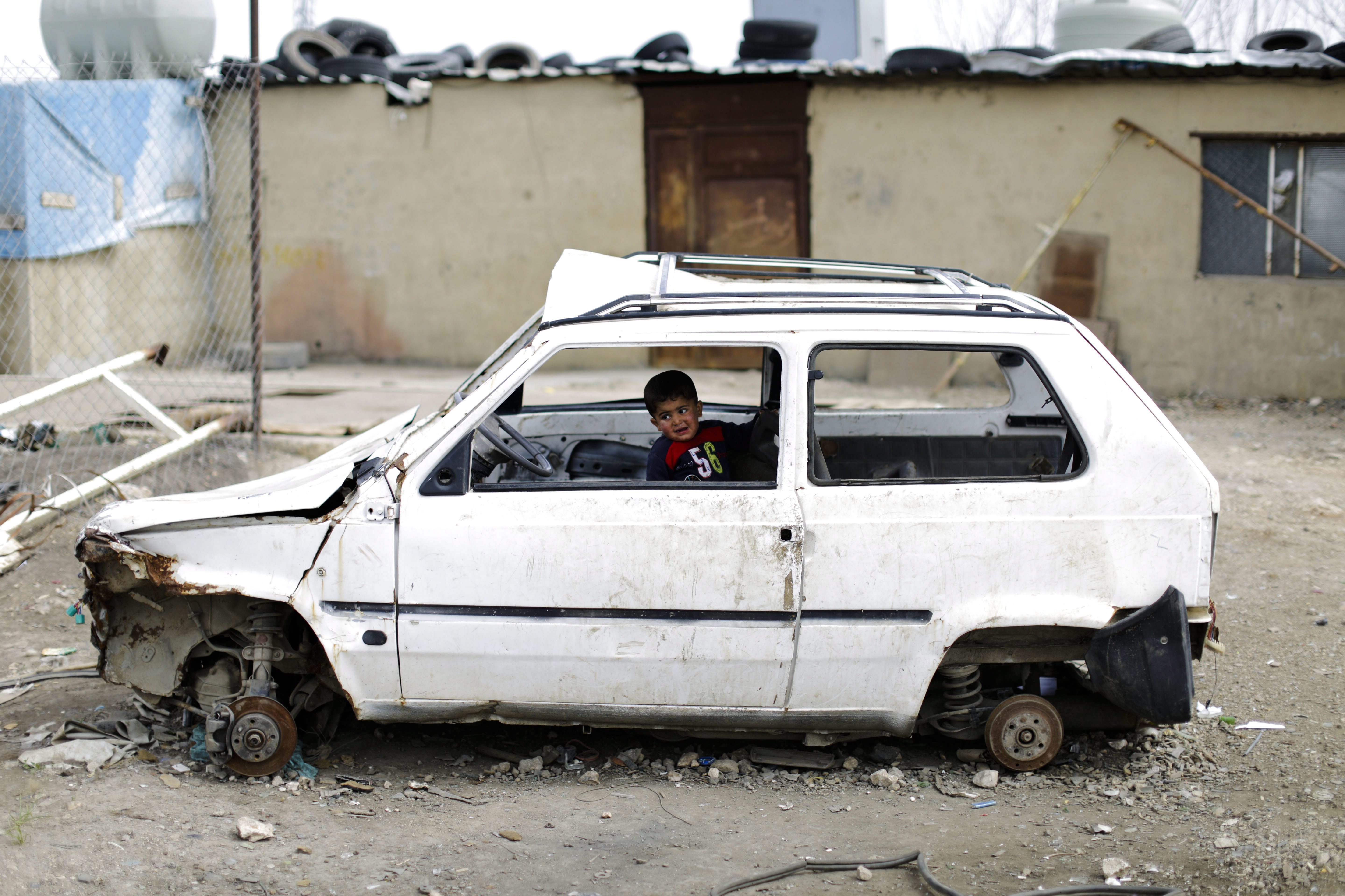 A Syrian refugee in Al-Marj, Bekaa valley, Lebanon, on April 8, 2017. (AP Photo/Hassan Ammar)