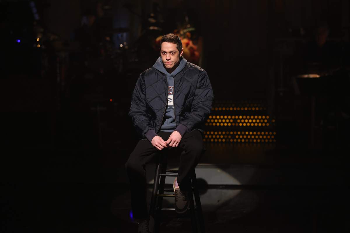 Host Pete Davidson during the 'Saturday Night Live' cold open on Saturday, October 14, 2023.