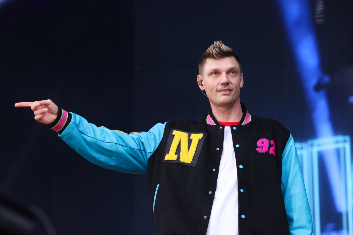 Nick Carter on stage.