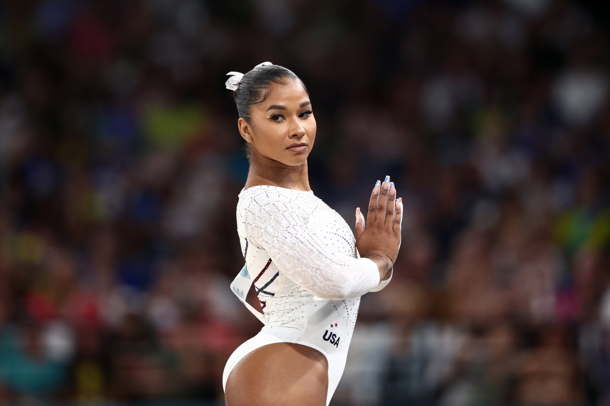 Jordan Chiles posed in floor excercise.