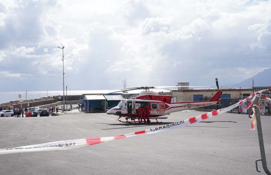 Italian emergency services prepare to head toward the area off the Sicilian coast where the search continues for British technology tycoon Mike Lynch and his daughter Hannah, who are among six tourists missing after a luxury yacht sank in a tornado off the coast of Sicily.