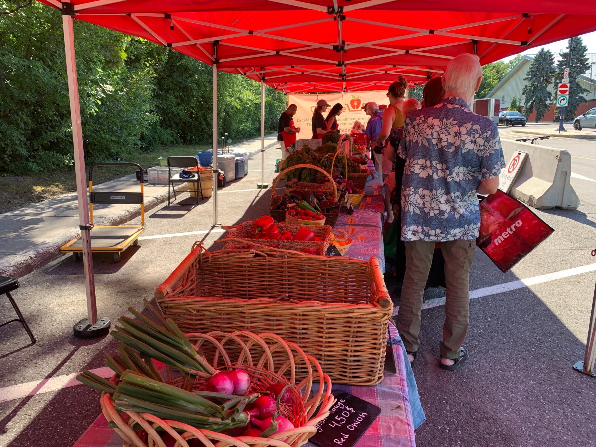 Corbeille de Pain’s solidarity market in Pointe-Claire, Que., in August 2024.