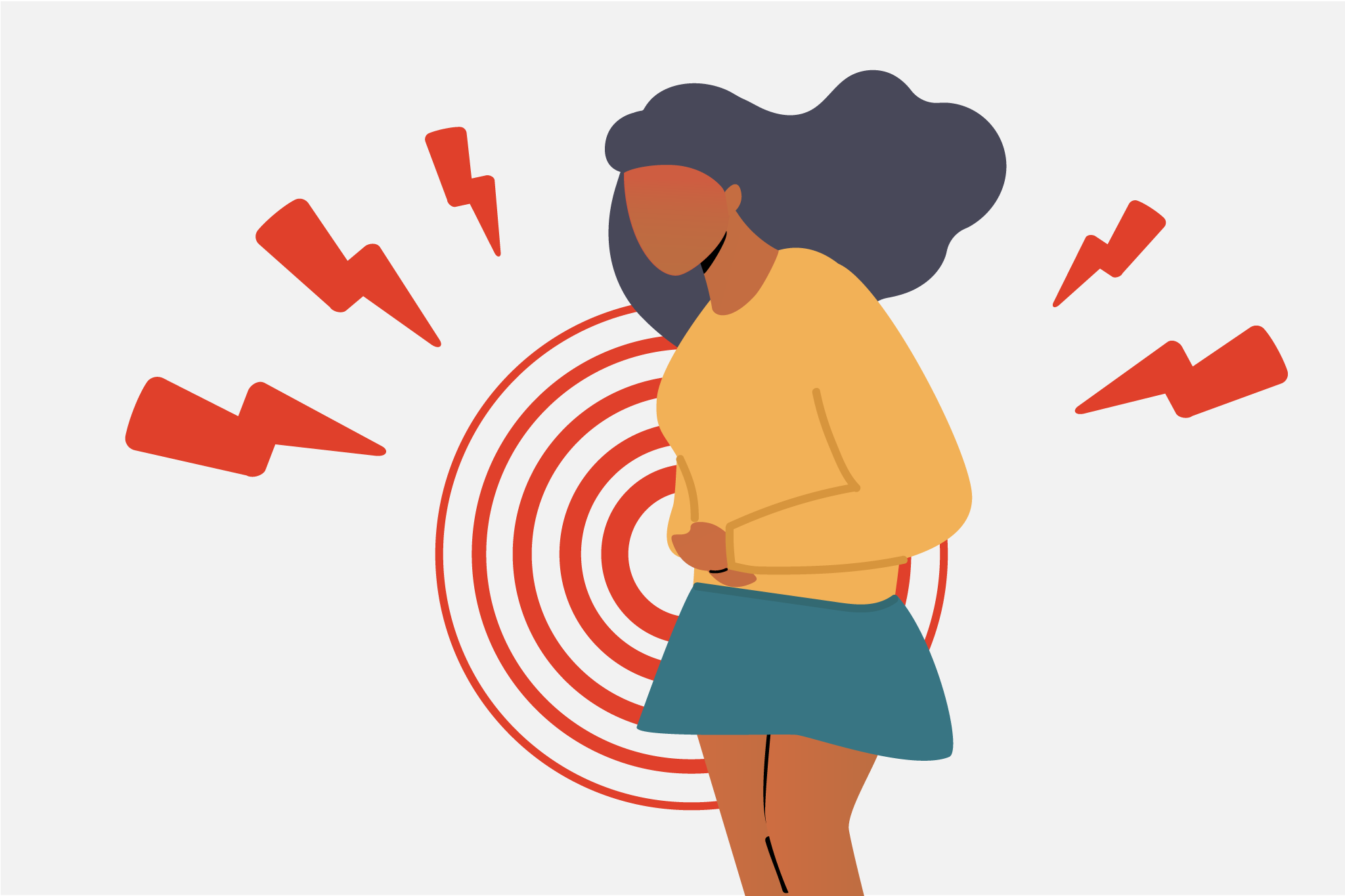 Women experiencing pain from endometriosis.