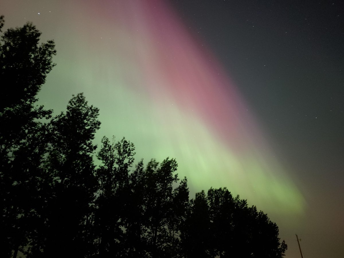 Northern lights seen from the Grand Coulee, Pense area