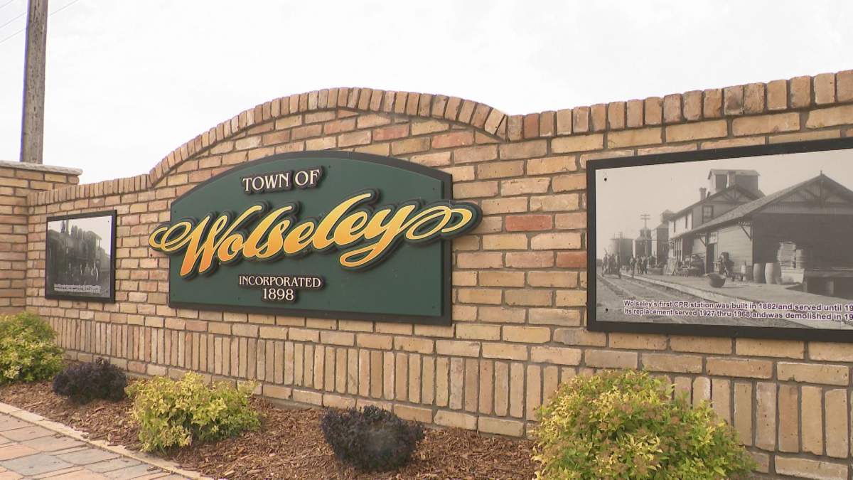 The town of Wolseley, Saskatchewan is located about 100 kilometres east of Regina.