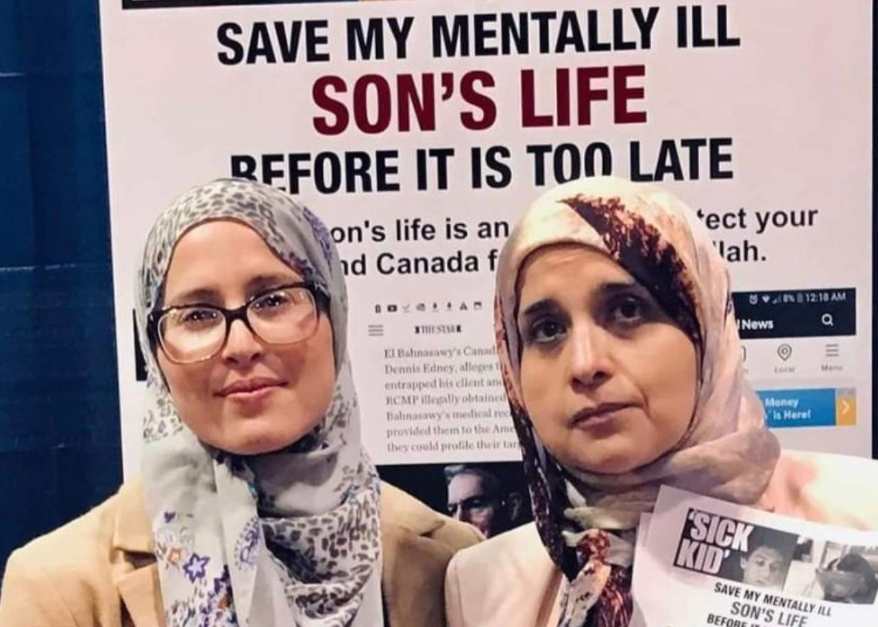 Khadiga Metwally, right, mother of Abdulrahman El Bahnasawy, with Amira Elghawaby, who is now Canada’s Special Representative on Combatting Islamophobia, in 2021.