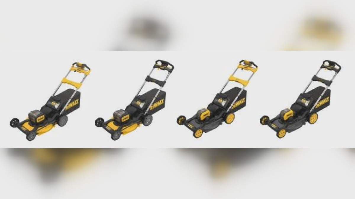 Four DeWalt lawn mower models that have been recalled in Canada are pictuerd.