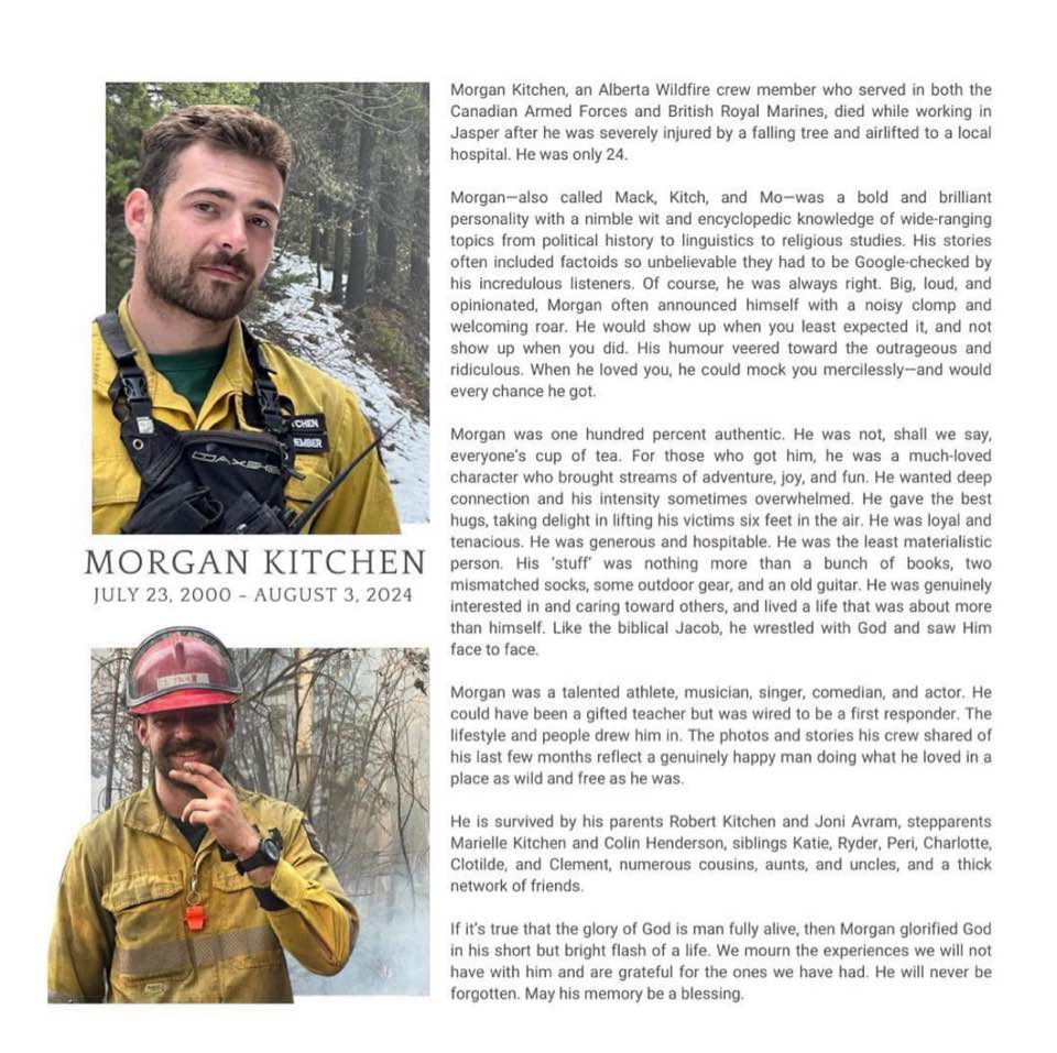 Loved ones remember Morgan Kitchen, the firefighter killed fighting the Jasper wildfire - image