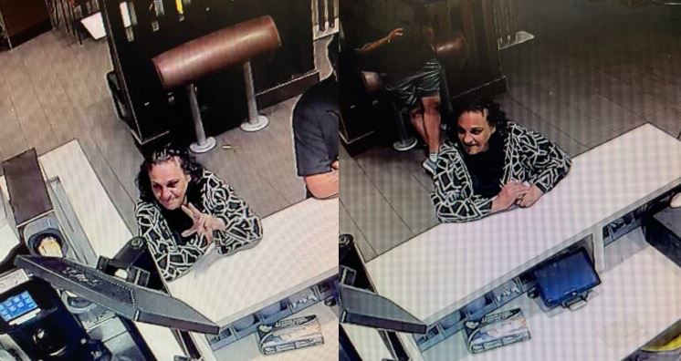 Police say this woman allegedly spat on a fast food worker wearing a hijab in New Westminster on Sunday.